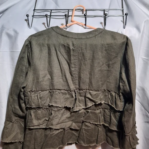 INC olive green jacket size large - Picture 2 of 2